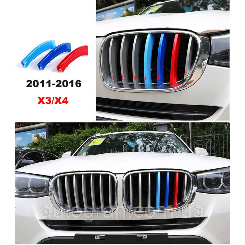 Накладка решітки радіатора BMW X3 2011-2017 F25 М-стиль