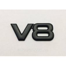 Емблема V8 чорна
