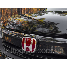 Емблема решітки радіатора Honda Accord, Civic 123мм*100мм червона