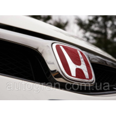 Емблема решітки радіатора Honda Civic Jazz City 113мм*92мм червона