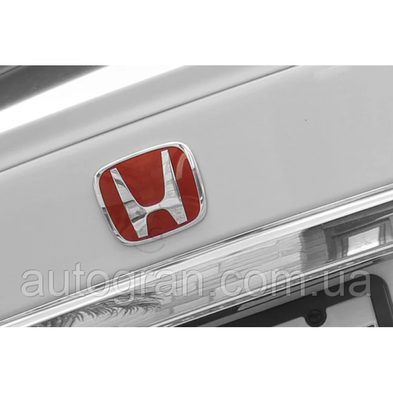 Емблема решітки радіатора та багажника Honda Accord CRV Civic 98мм*80мм червона