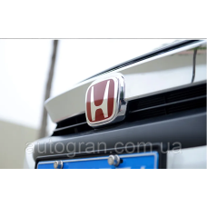 Емблема решітки радіатора та багажника Honda Accord Civic 86мм*70мм червона