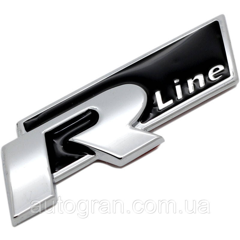 Емблема кузова VW Volkswagen R-line Rline чорна Емблема кузова VW Volkswagen R-line Rline чорна