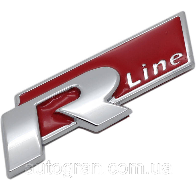 Емблема кузова VW Volkswagen R-line Rline червона Емблема кузова VW Volkswagen R-line Rline червона