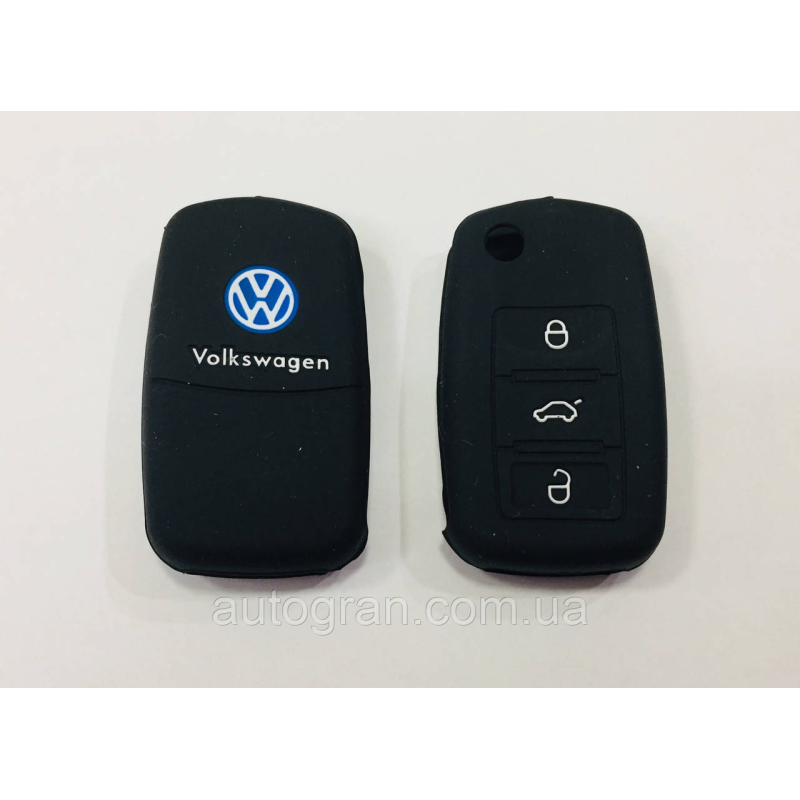 Силіконовий чохол на ключ 3 кнопки Volkswagen чорний