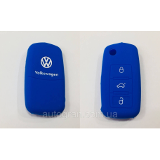 Силіконовий чохол на ключ 3 кнопки Volkswagen синій