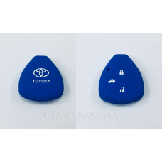 Силіконовий чохол на ключ Toyota 3 кнопки синій