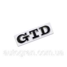 Емблема кузова GTD для VW Volkswagen Golf чорна+хром