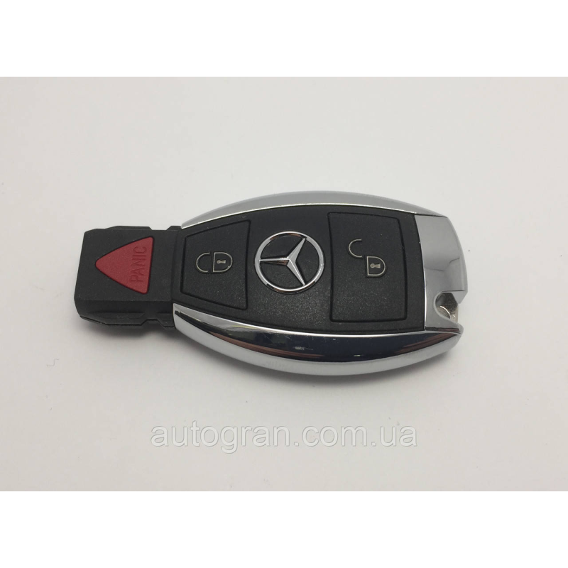 Корпус смарт ключа Mercedes рибка новий тип 2 кнопки + panic з 2011г Корпус смарт ключа Mercedes рибка новий тип 2 кнопки + panic з 2011г