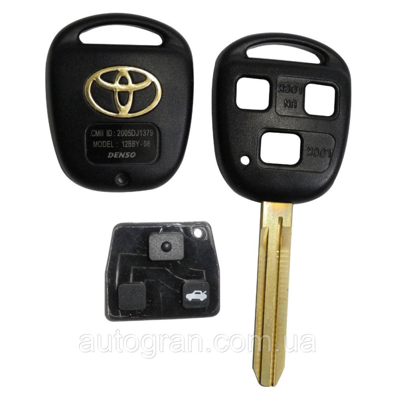 Корпус ключа Toyota Camry Corolla Avensis 3 кнопки Корпус ключа Toyota Camry Corolla Avensis 3 кнопки