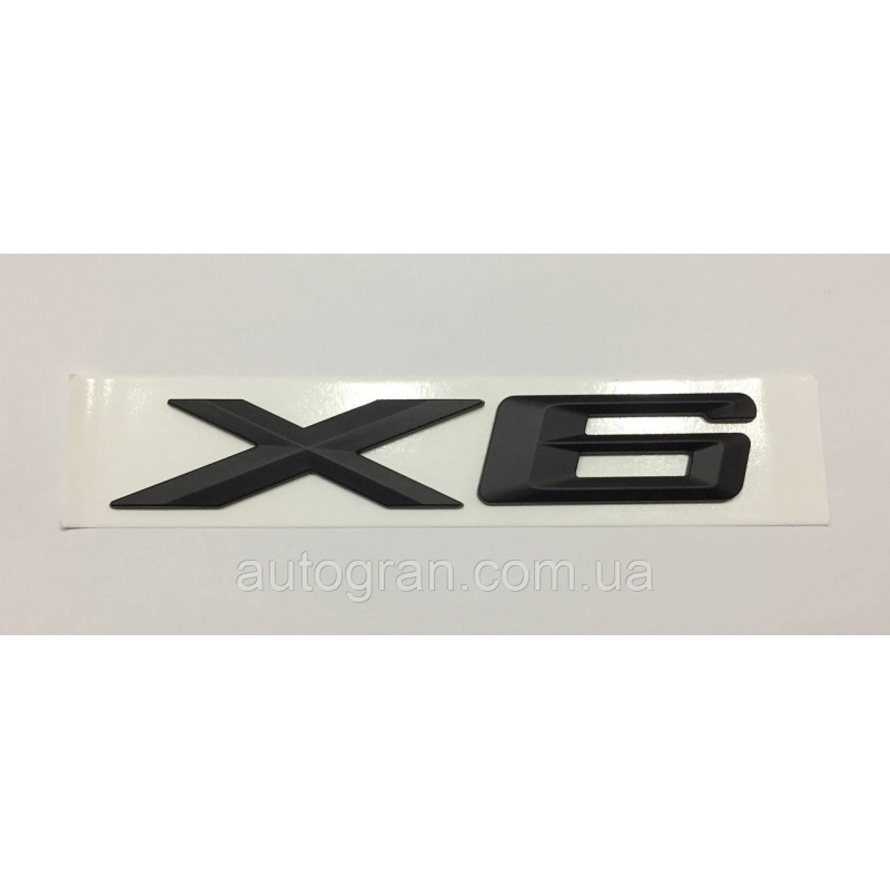 Емблема напис багажника BMW X6 чорна