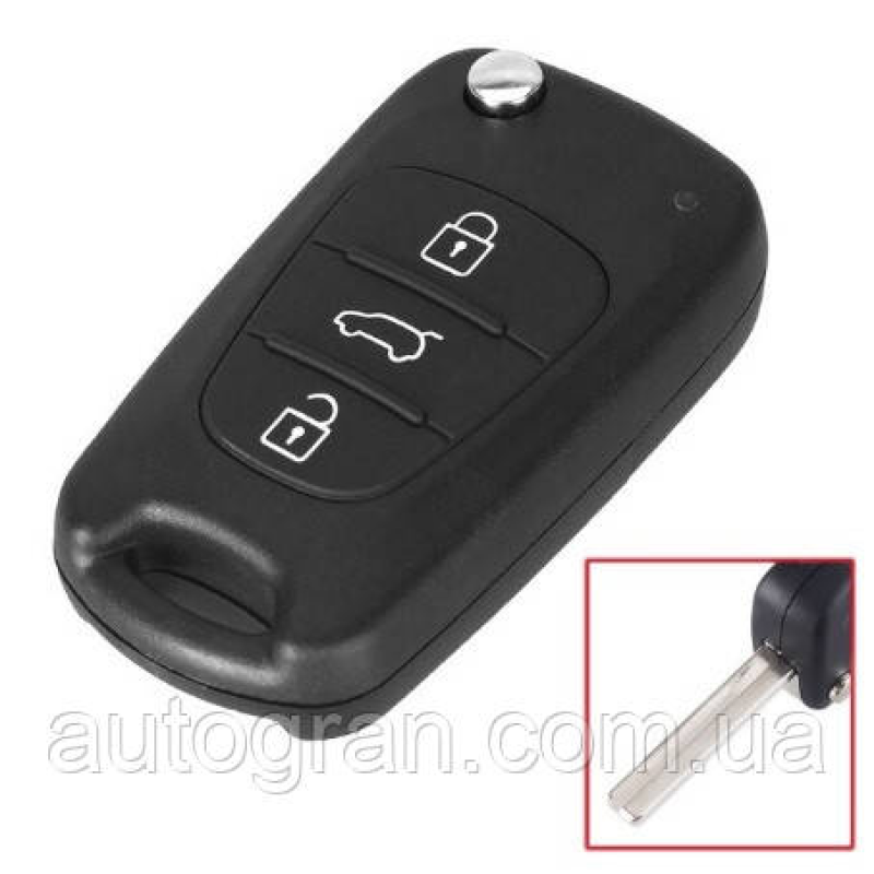 Корпус викидного ключа Hyundai Kia 3 кнопки з лезом HY20R Корпус викидного ключа Hyundai Kia 3 кнопки з лезом HY20R