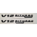 Емблеми на крила Mercedes V12 Biturbo AMG чорні Емблеми на крила Mercedes V12 Biturbo AMG чорні