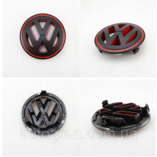 Емблема решітки радіатора VW Volkswagen Tiguan 2007-2012 1K5853600 чорно-червона