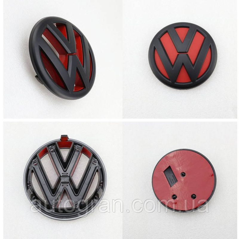 Комплект емблем решітки та багажника VW Volkswagen Jetta 2011-2015 чорно-червоні
