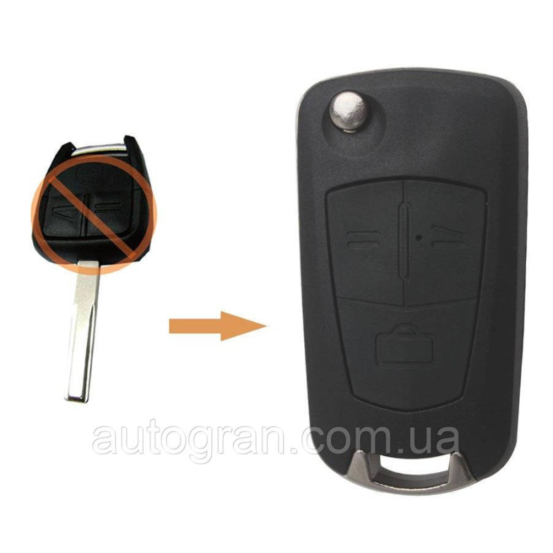 Ключ викидний Opel 3 кнопки HU43