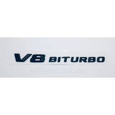 Емблема напис Mercedes V8 biturbo чорна
