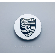 Заглушки ковпачки литих дисків Porsche чорно-білий логотип
