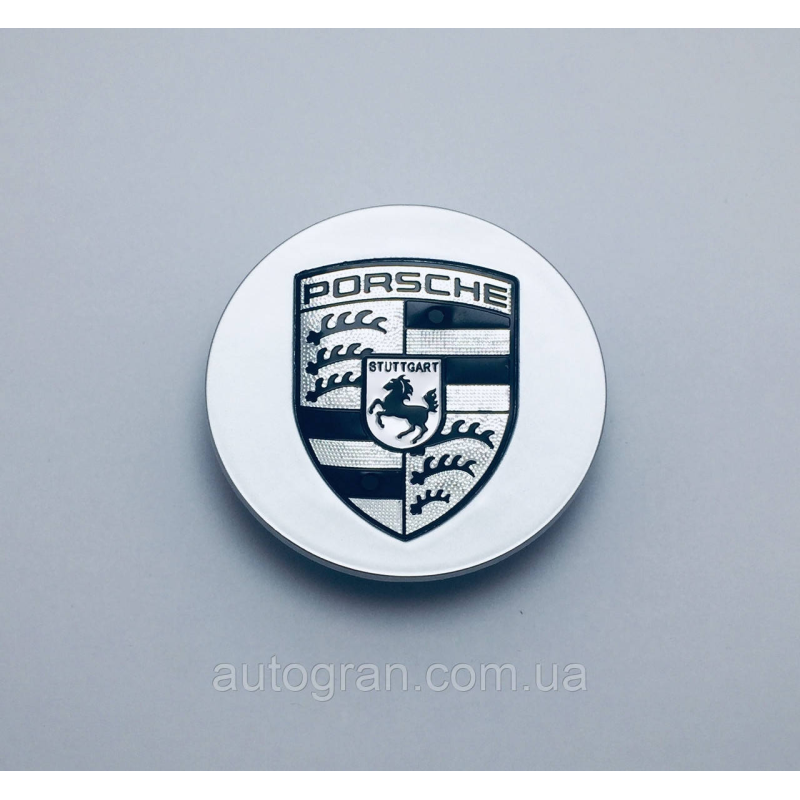 Заглушки ковпачки литих дисків Porsche чорно-білий логотип