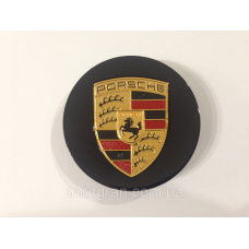 Заглушки ковпачки литих дисків Porsche чорні 65 мм