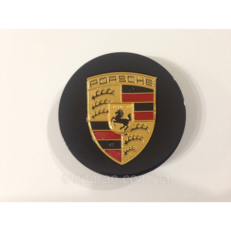Заглушки ковпачки литих дисків Porsche чорні 65 мм