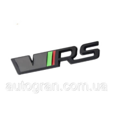 Емблема напис багажника Skoda VRS новий тип чорна