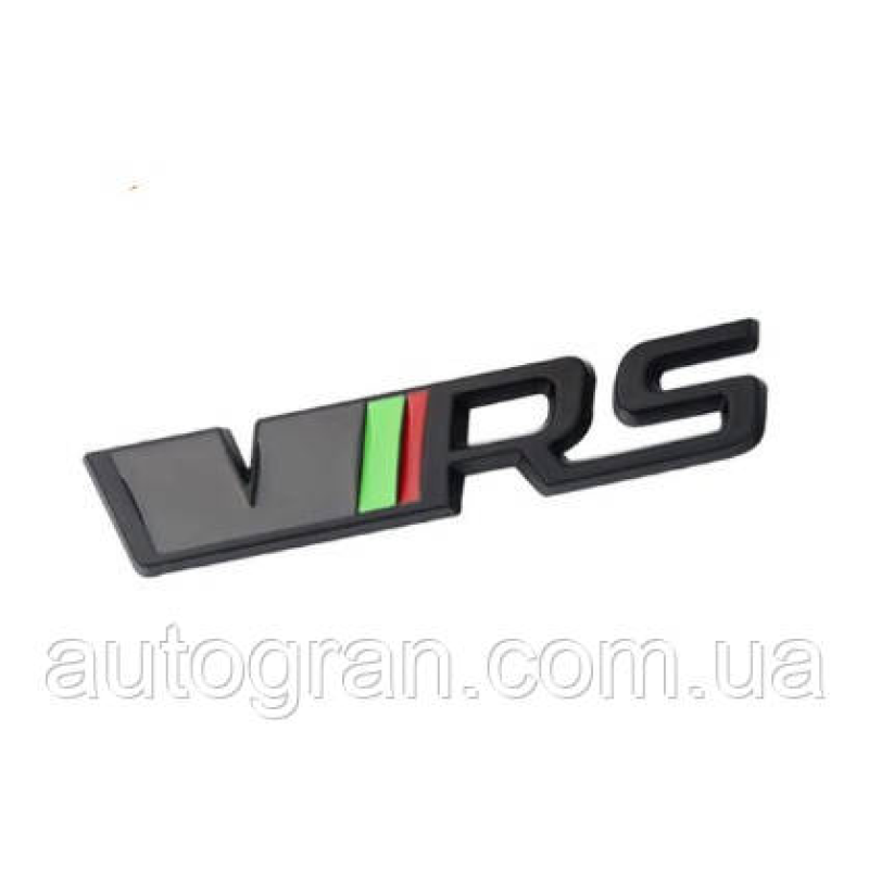 Емблема напис багажника Skoda VRS новий тип чорна