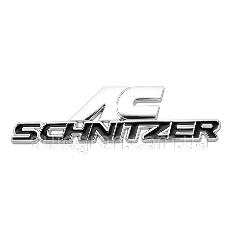 Емблема кузова BMW Schnitzer чорна 3.7x13.6см