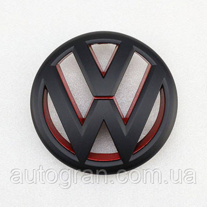 Емблема решітки радіатора VW Volkswagen Jetta 2011-2015 5C6853601ULM чорно-червона