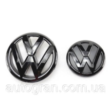 Комплект емблем решітки та багажника Volkswagen Jetta 2011-2015 чорні глянсові