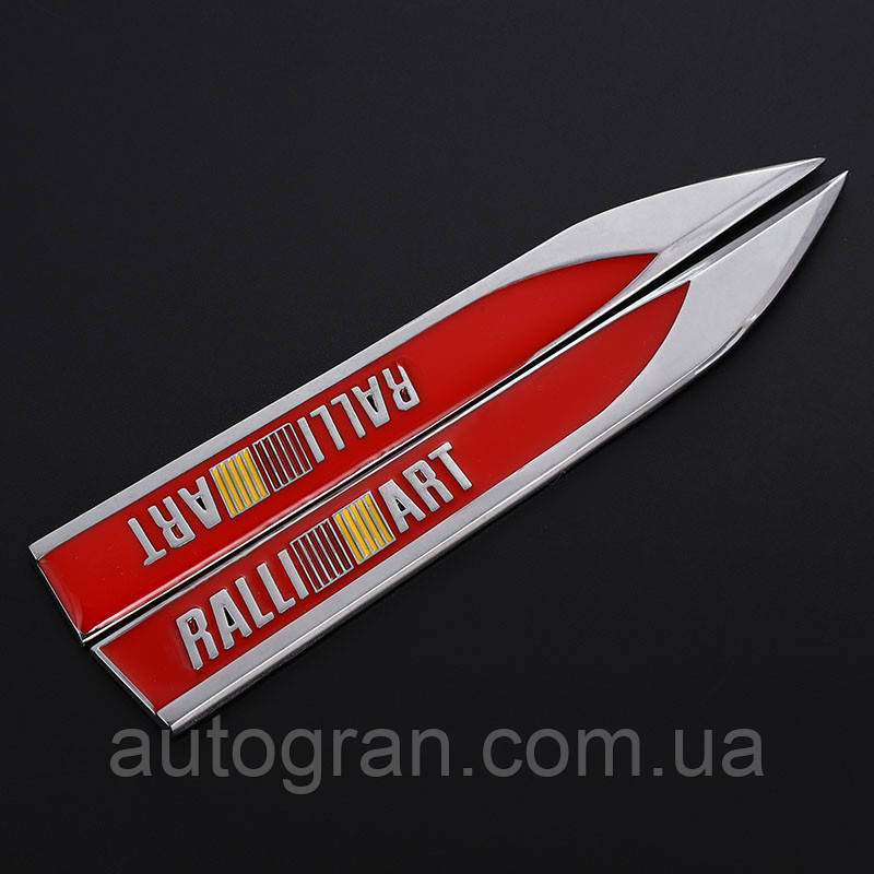 Емблеми на крила Mitsubishi Ralliart червоні