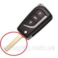 Корпус ключа Toyota Corolla 3 кнопки новий тип лезо VA2