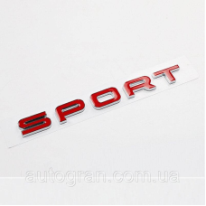Емблема напис багажника Range Rover Sport червона новий тип