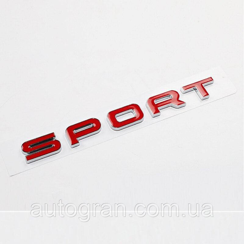 Емблема напис багажника Range Rover Sport червона новий тип