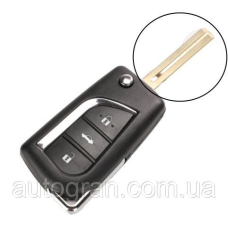 Корпус ключа Toyota Corolla 3 кнопки новий тип лезо TOY48