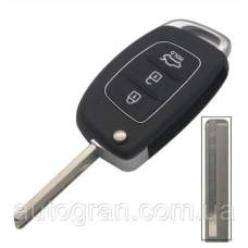 Корпус викидного ключа Hyundai Kia 3 кнопки новий тип лезо HY18