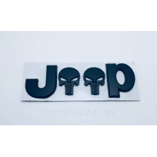 Емблема напис JEEP Skull Punisher чорний