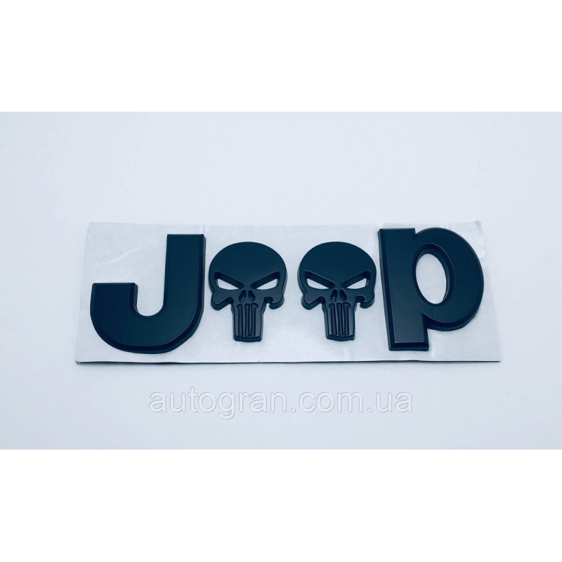 Емблема напис JEEP Skull Punisher чорний