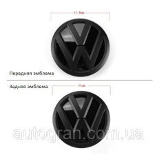 Емблема решітки та багажника VW Volkswagen Polo 2014-2019 чорна матова