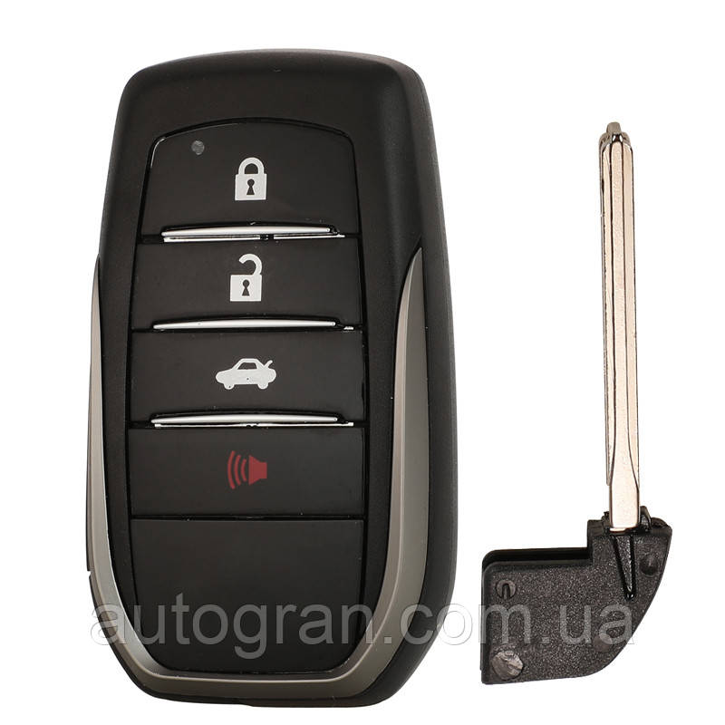 Корпус смарт ключа Toyota Avensis Auris CHR Corolla Camry Land Cruiser Highlander 4 кнопки