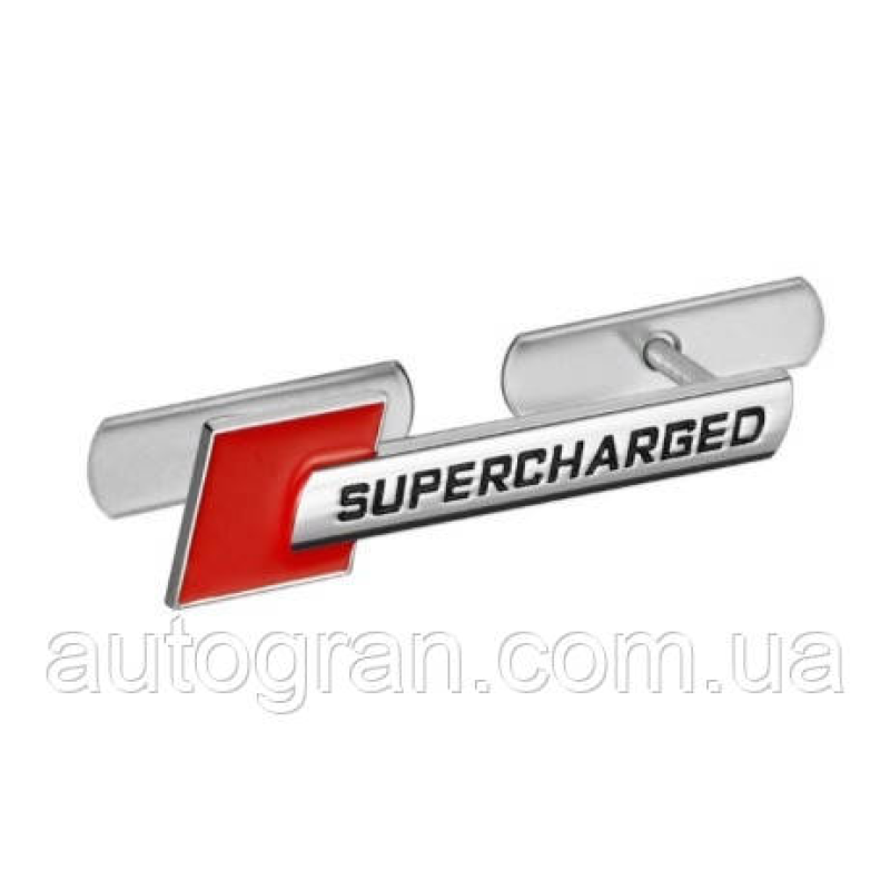 Емблема решітки радіатора Audi Supercharged червона