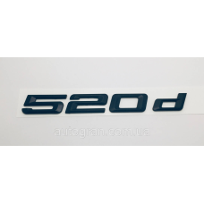 Емблема напис багажника BMW 520d чорна