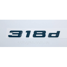 Емблема напис багажника BMW 318d чорна