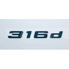 Емблема напис багажника BMW 316d чорна