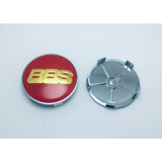 Заглушки ковпачки литих дисків BBS 68 мм червоні