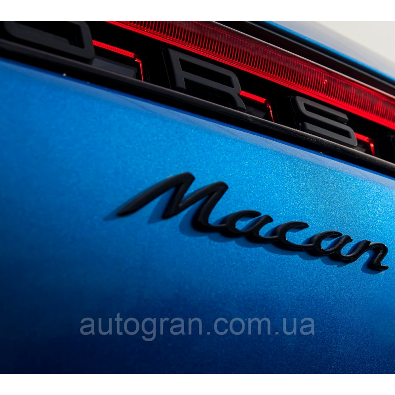 Емблема напис багажника Porsche Macan чорна глянцева