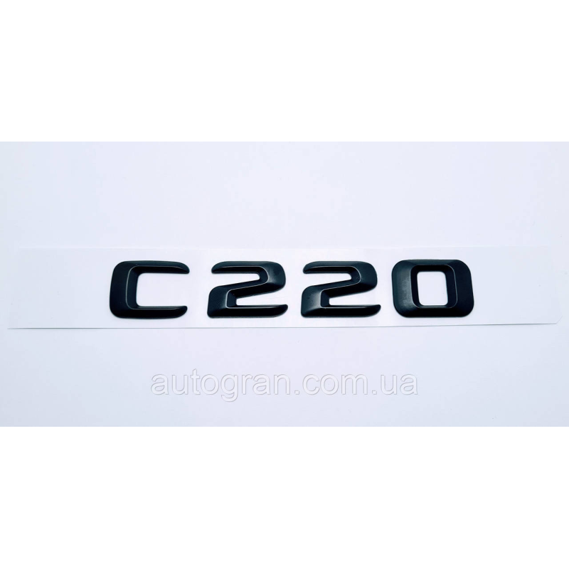 Емблема напис багажника Mercedes C220 чорна