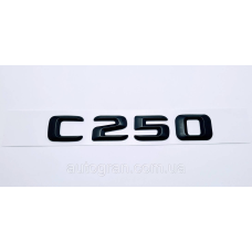 Емблема напис багажника Mercedes C250 чорна