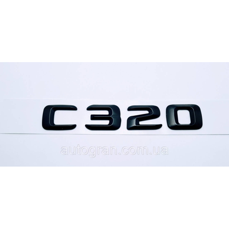 Емблема напис багажника Mercedes C320 чорна тип1