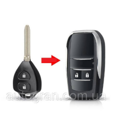 Викидний ключ для переробки штатного ключа Toyota Rav4 Corolla Prado Camry 2 кнопки